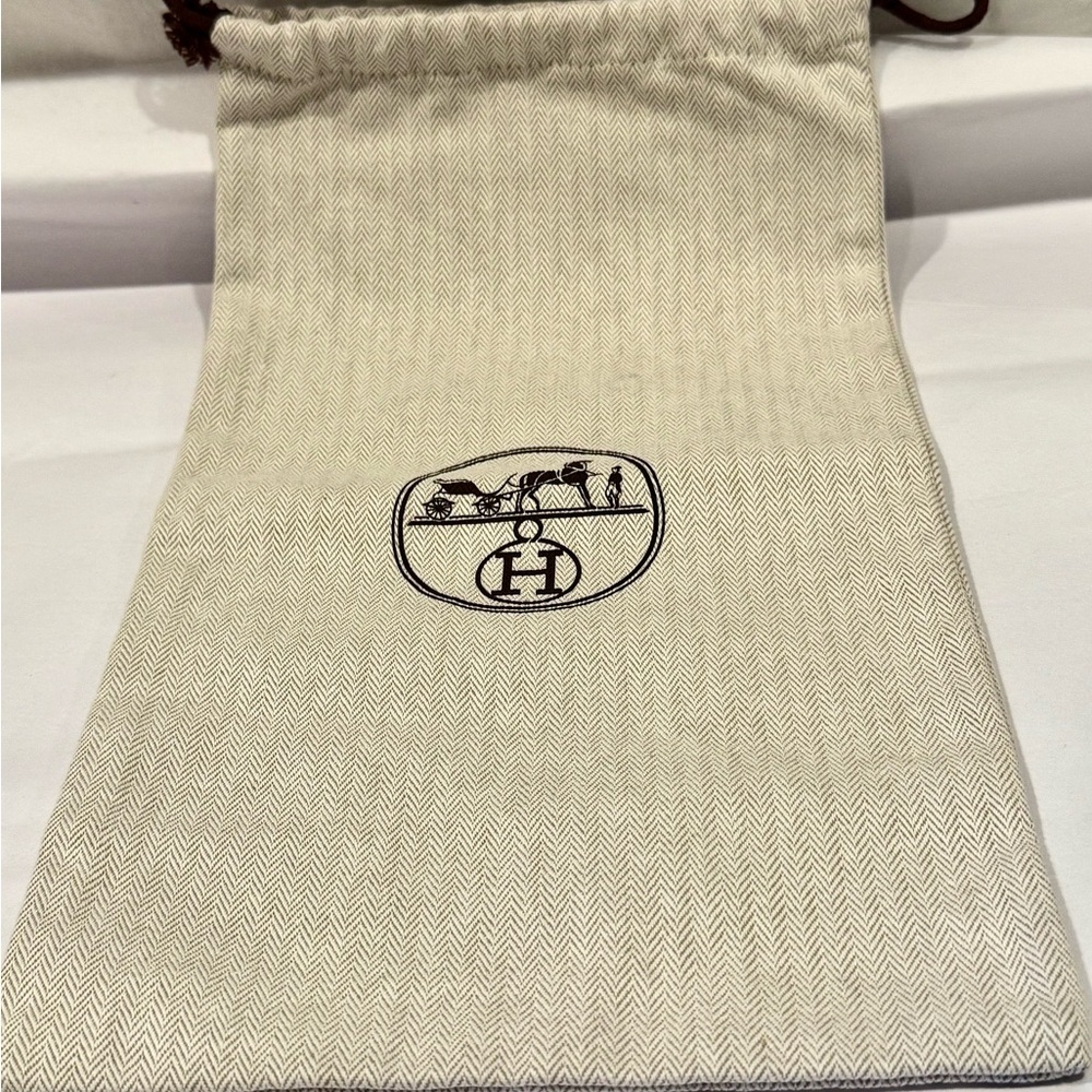 Authentic Hermès Herringbone Drawstring Dust Bag - image 1